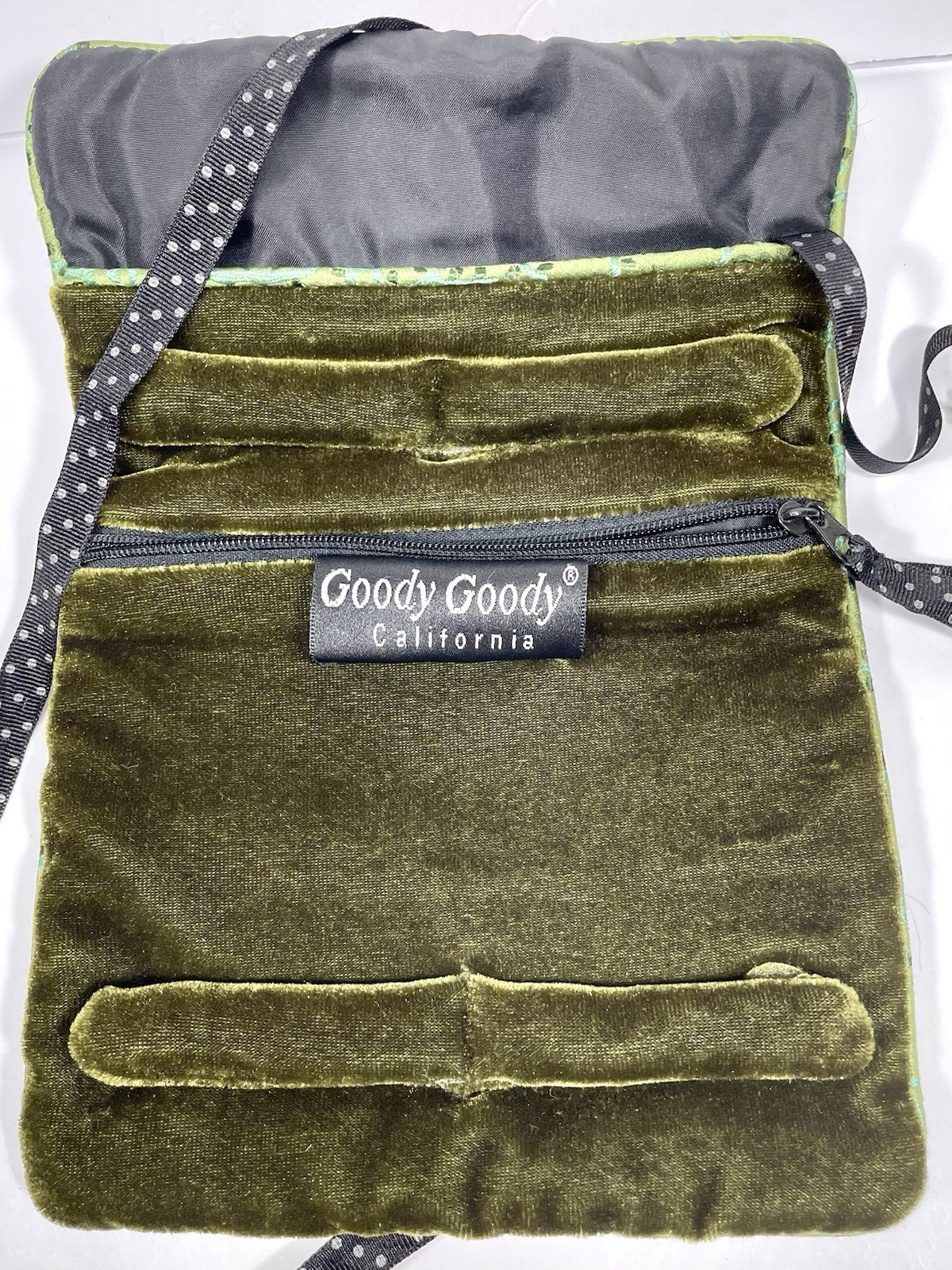 Jewelry Travel Pouch Goody Goody California Velvet Bag Roll Floral Rose Vintage