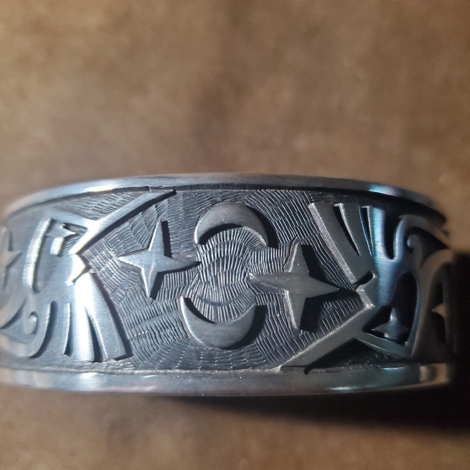 Zuni GEORGE PHILLIPS Overlay Kokopelli Stars/ Moon Cuff Size 7.25 In. NEW