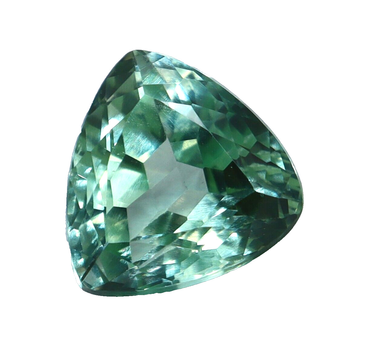 Natural 6.95 Ct Trillion Cut Green Montana Sapphire CERTIFIED Loose Gemstone