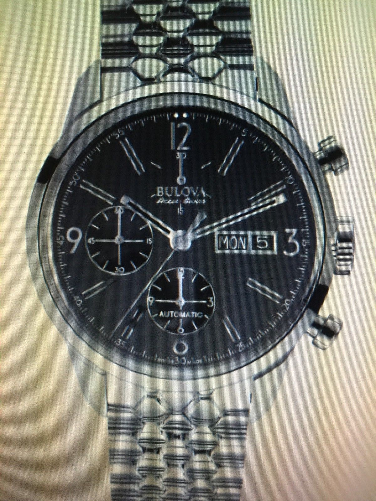 Bulova Accu Swiss 63C119 Murren Men’s Day Date Automatic Chronograph Watch