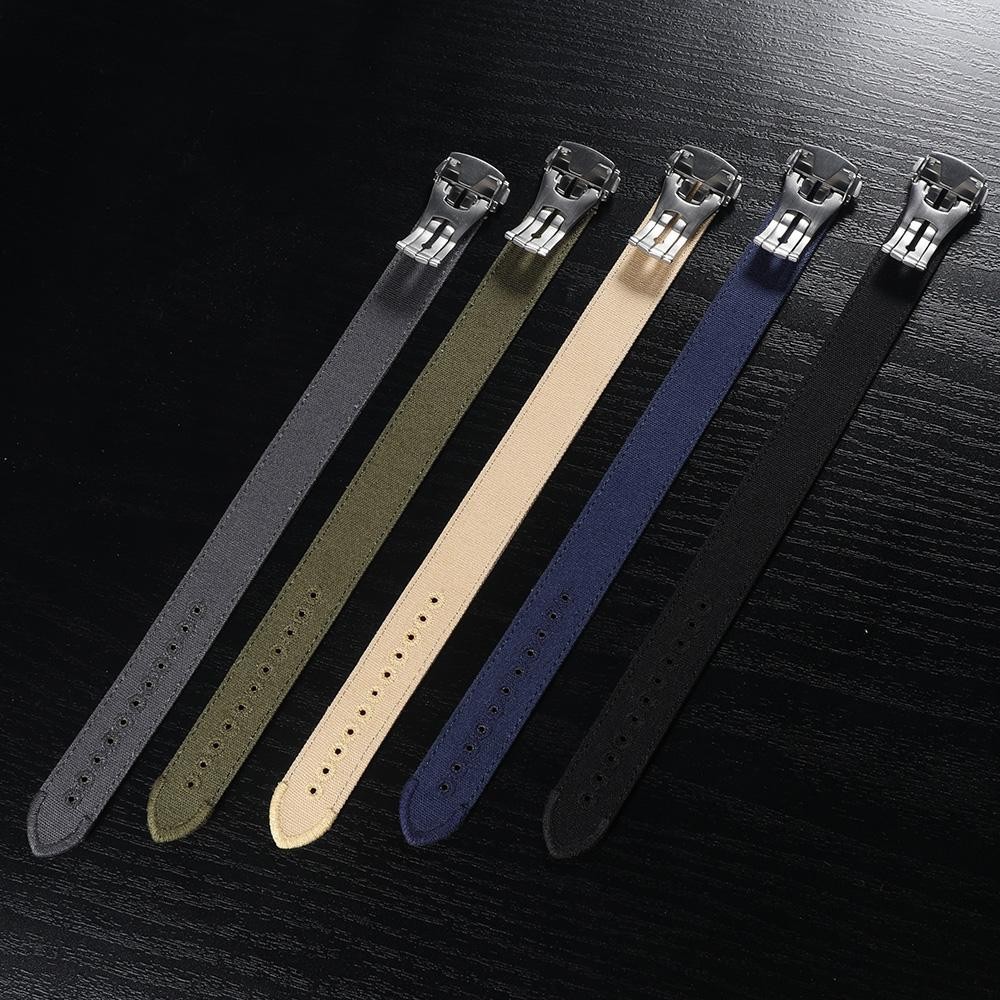 Canvas Sailcloth Watch Strap 20 22mm Soft Nylon Band Folding Clasp Sport Men New