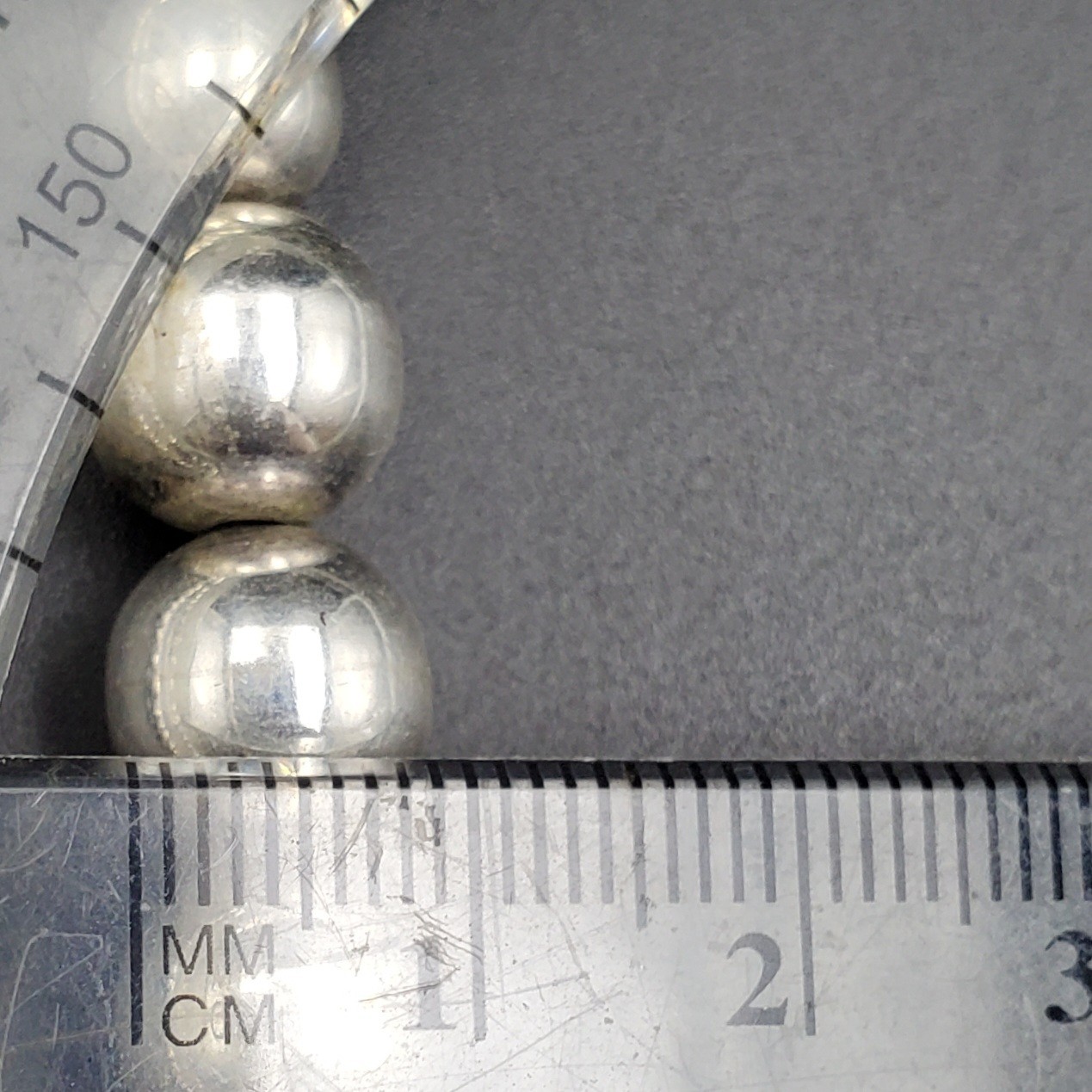 Sterling Silver Beaded Ball Necklace 17.25 Plus Matching Bracelet 7.5 inch long.
