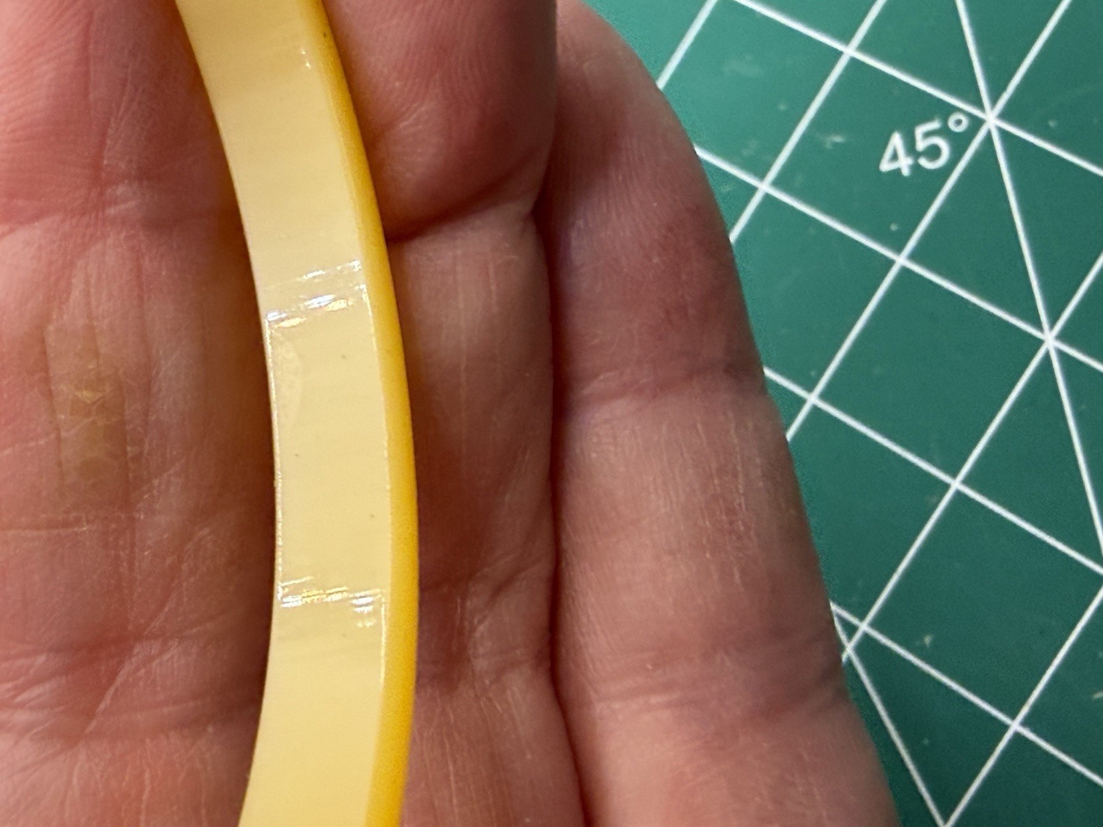 Vintage Yellow Moonglow Lucite Bangle Bracelet Plastic 1/4 Inch Wide