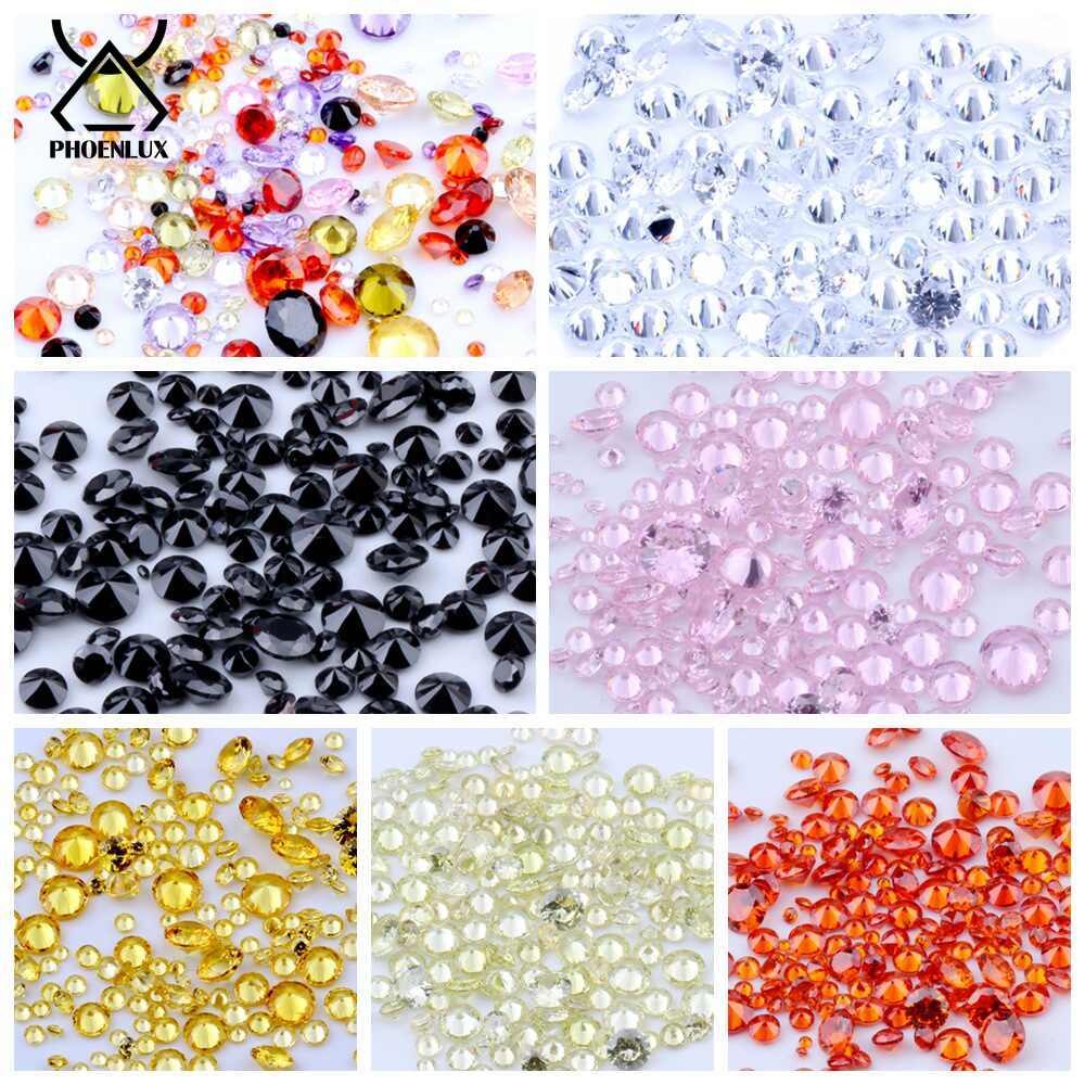 5A 14 Colors Round Red Black Cubic Zirconia Stone Loose CZ Stones For Jewelry