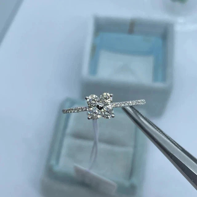 Real Moissanite 2.40Ct Round Cut Engagement Classy Ring 925 Sterling Silver