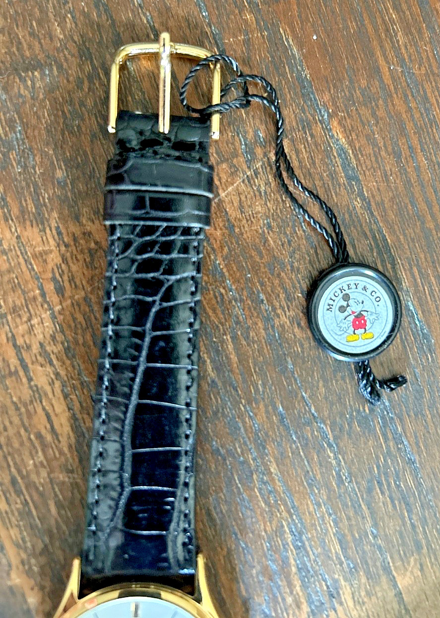 Unisex Vintage 1989 DISNEY Watch SEIKO “Mickey Mouse ” Mint 18 MM Black Leather