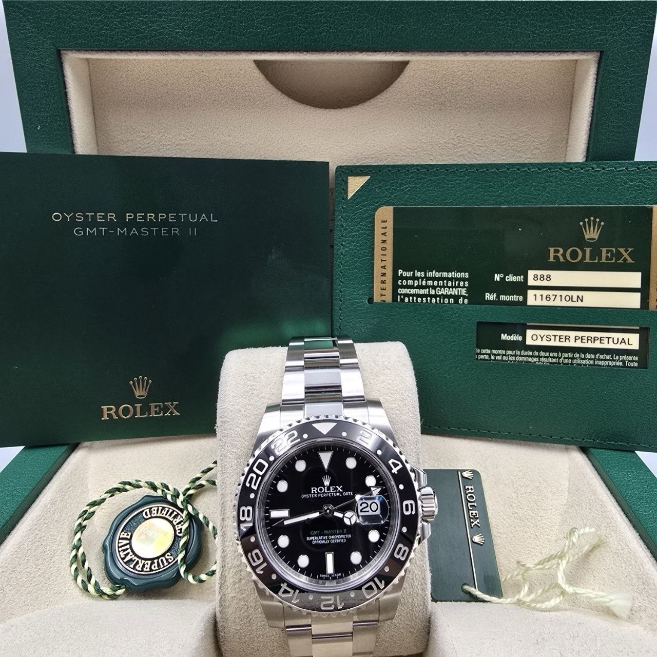 2013 PAPERS Rolex GMT Master II 116710LN Steel Ceramic “Green Arrow” 40mm BOX