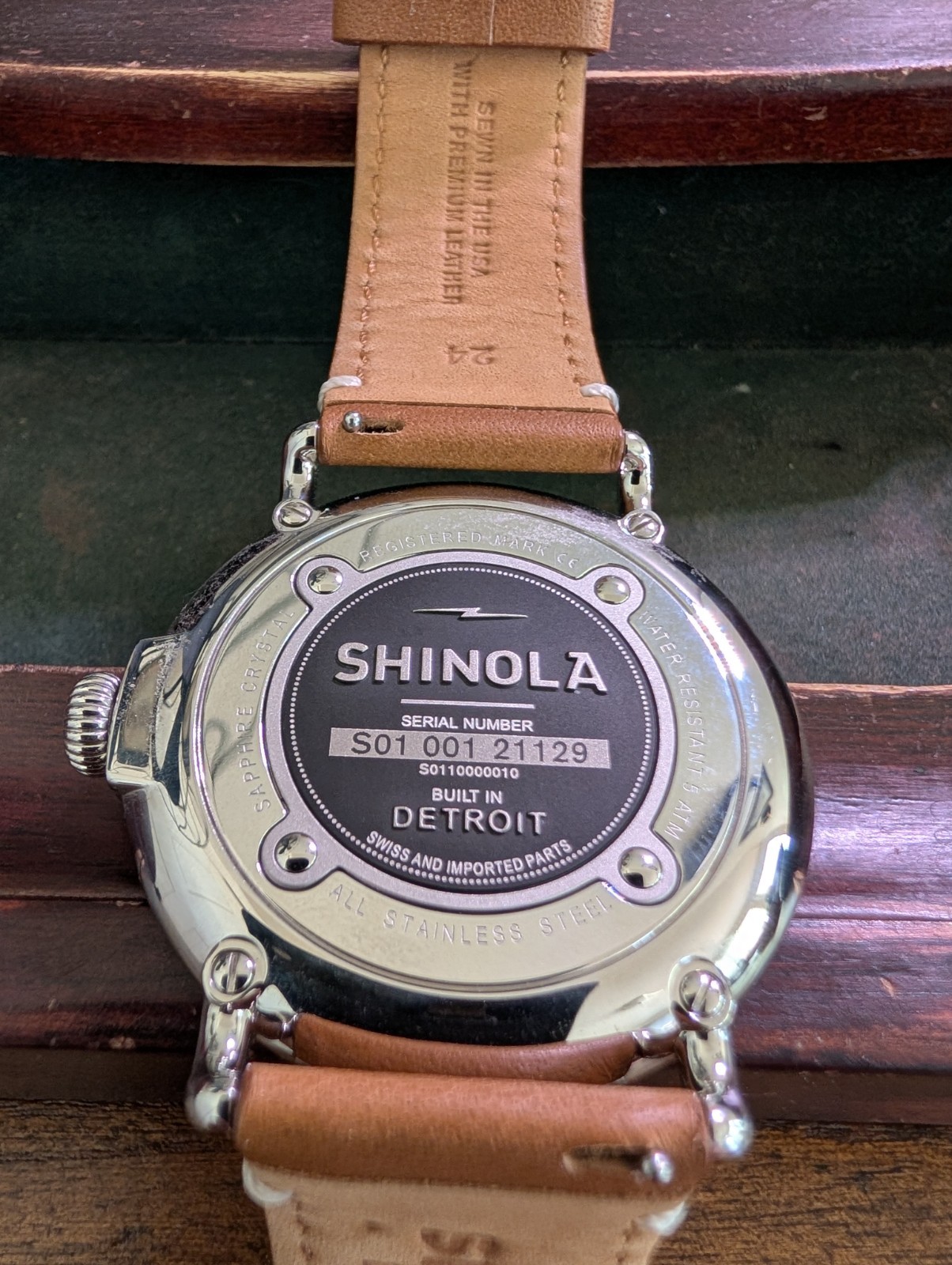 Shinola Runwell 47mm | White Dial | Argonite 1069 | Tan Leather