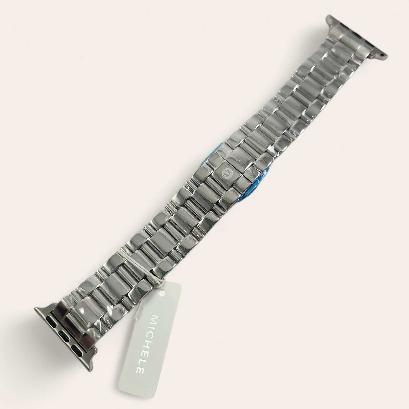 NEW Michele Apple Silver Stainless Steel Watch Band MS20GS235009 38-49mm NWT