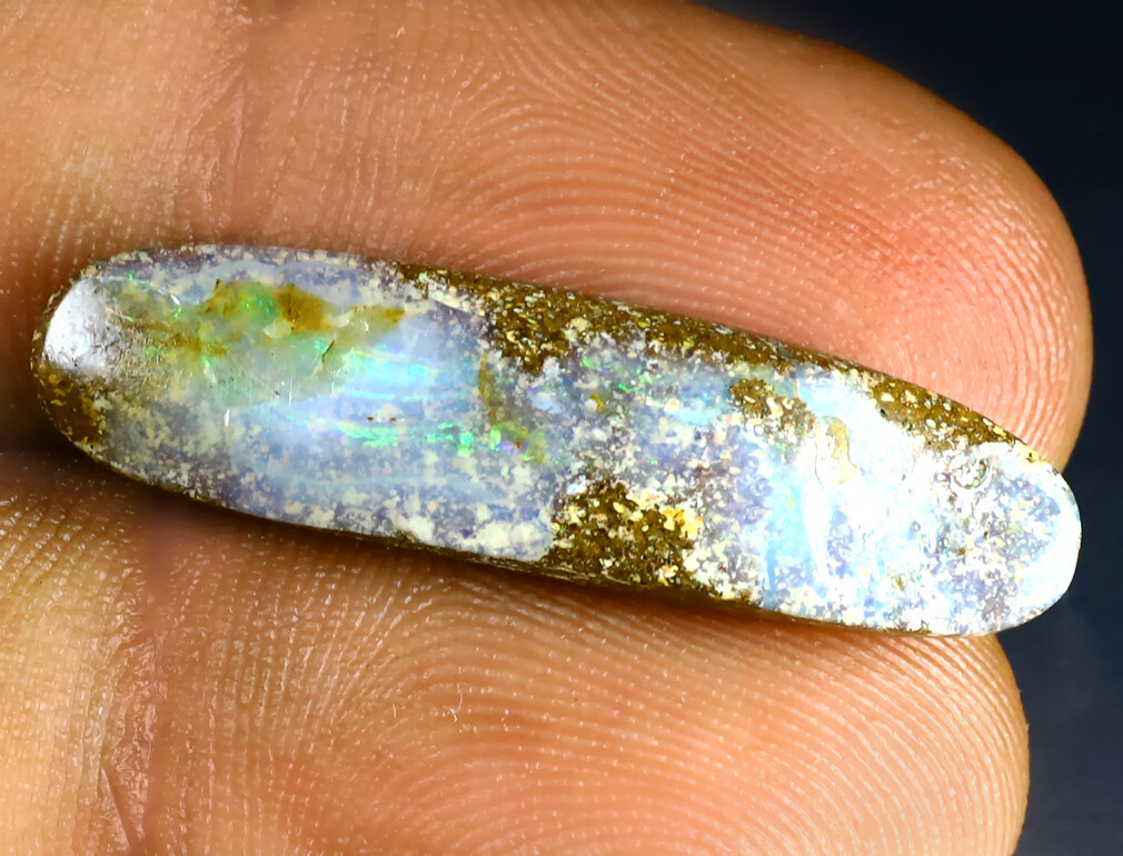 6.65 ct Eye-catching Fancy (29 x 8 mm) Multi Australian Koroit Boulder Opal