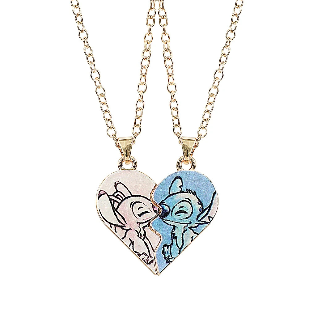 Disney Stitch Angel Couple Necklace Pendant Jewelry Gift for Couple Birthday