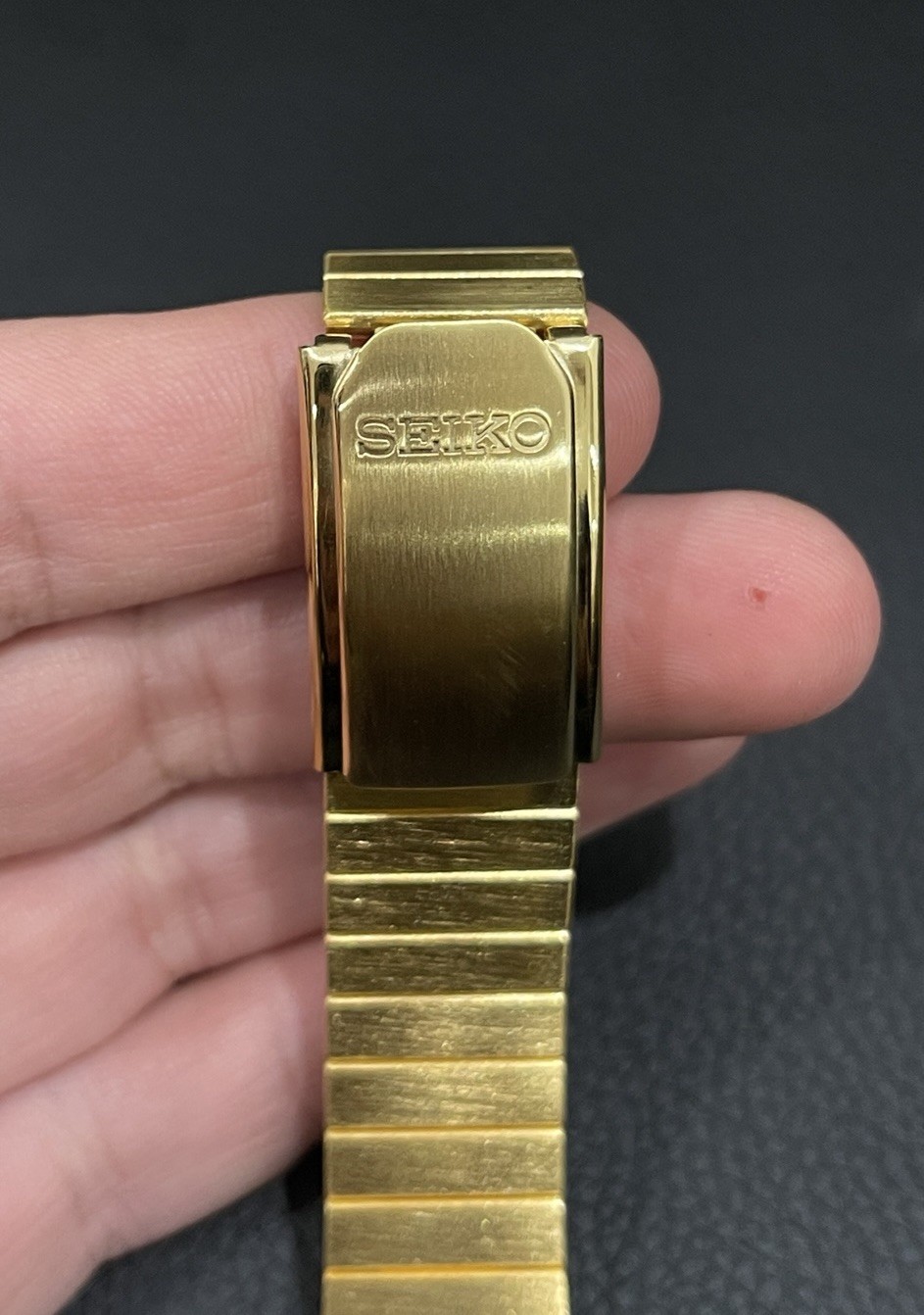 Seiko Yellow tone Gold Tone Link Watch Bracelet Band Fold Over Buckle Clasp