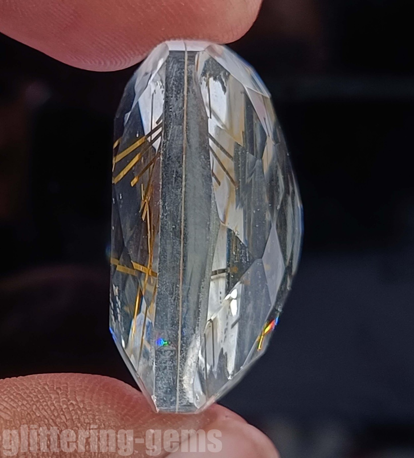 74.65Ct Certified Golden Rutilated Quartz Cushion Cut Natural Loose Gems 5ADX