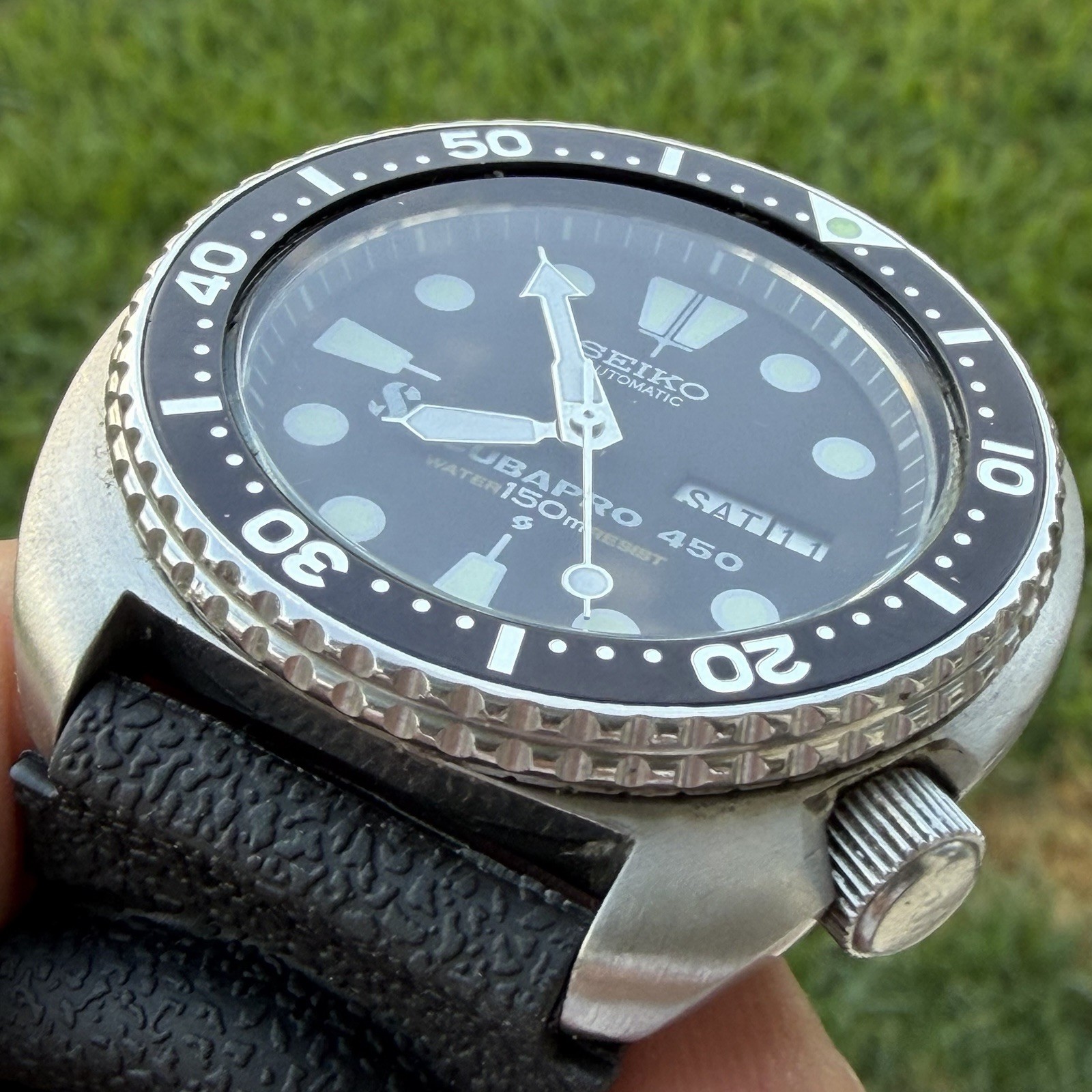 Vintage SEIKO Turtle 6309-7040 W/Aftermarket Scuba Pro Dial Men’s Divers Watch