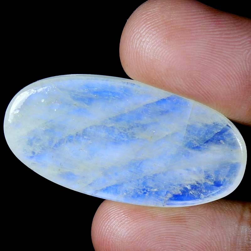 Rainbow Blue Moonstone Oval Cabochon, Natural Moonstone stone 73.85 CT 22x44x8mm
