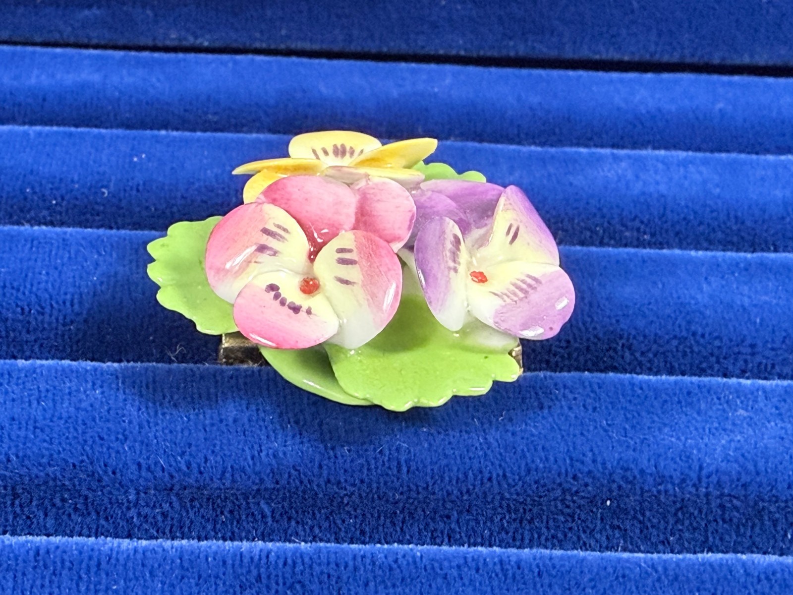 Vintage Bone China Pansy Yellow Pink Purple Made in England