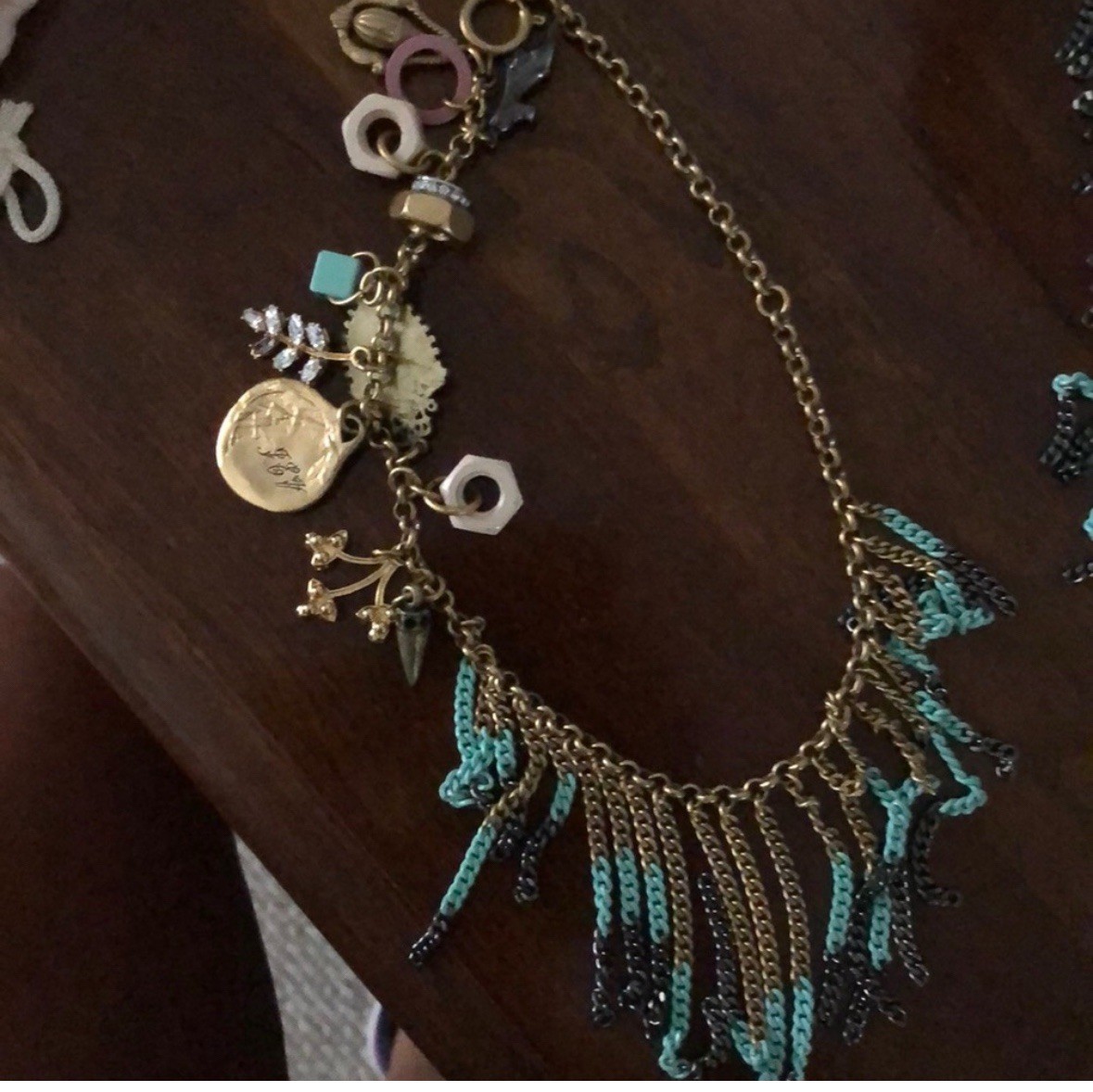 Juicy Couture Gold Tone Cable Chain Charm Necklace and bracelet