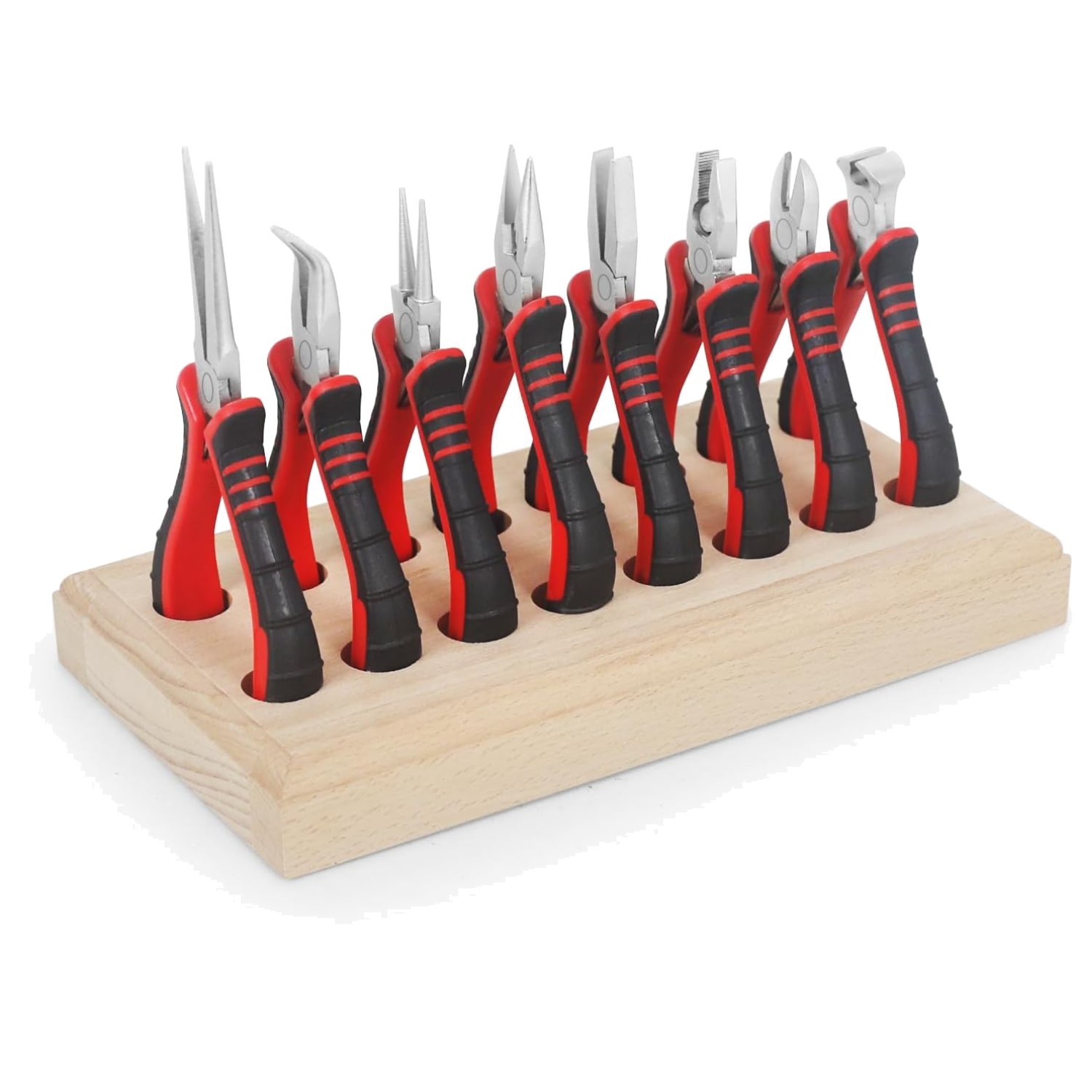 Professional Mini Wire Plier Kit in Wood Base