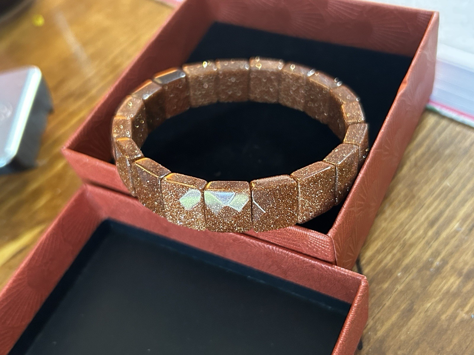 Bangle Bracelet Gold Sandstone Polished Stone Man made Stone
