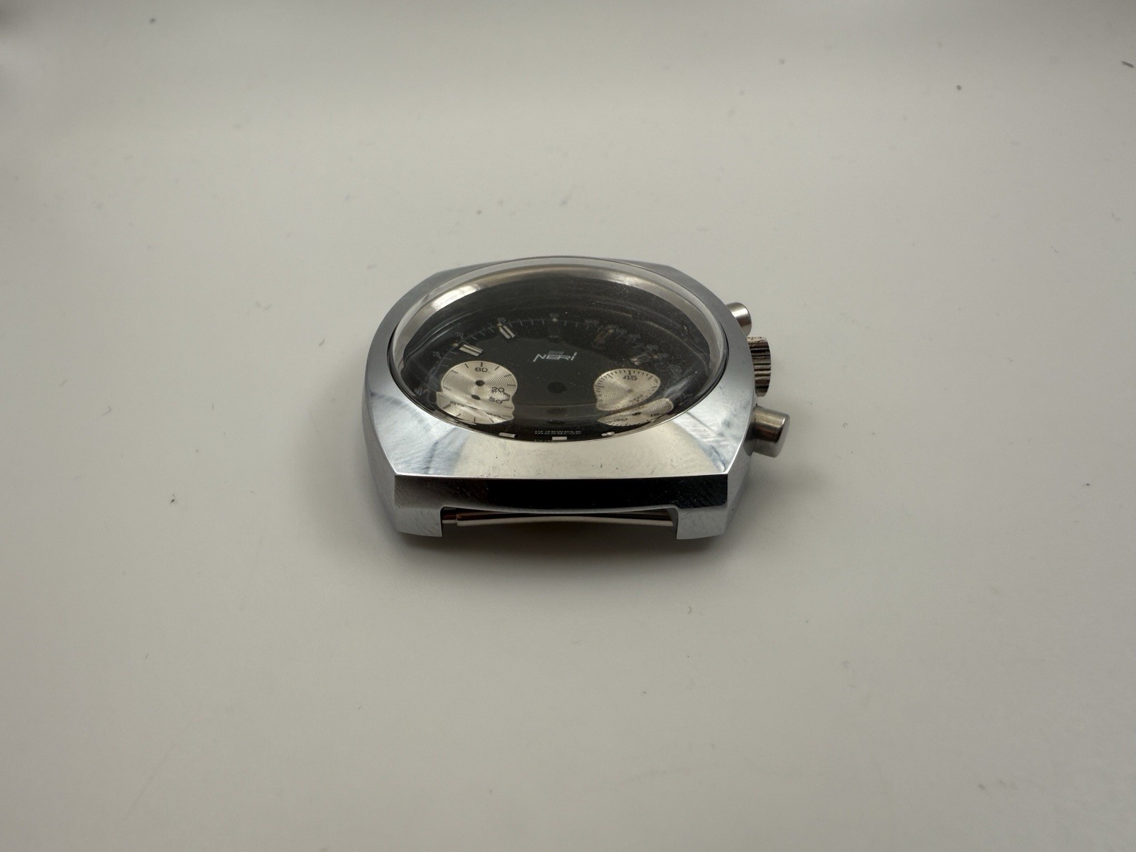 NOS Swiss Made Valjoux 7733 Chronograph Case with 30.5 mm Neri Dial