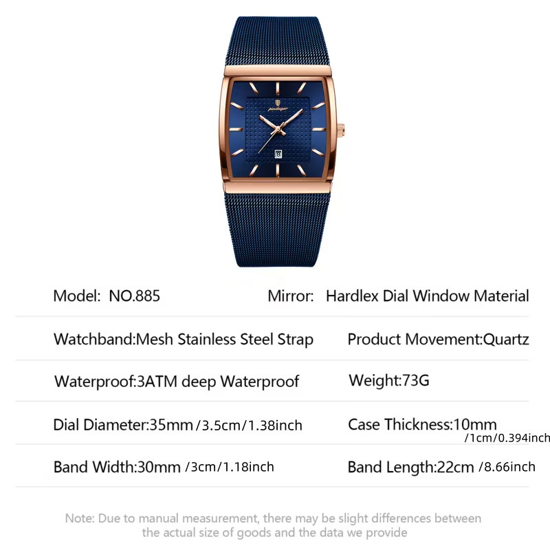Men’s Clasic Casual/Business Watches – Date Window – Stainless Mesh Band
