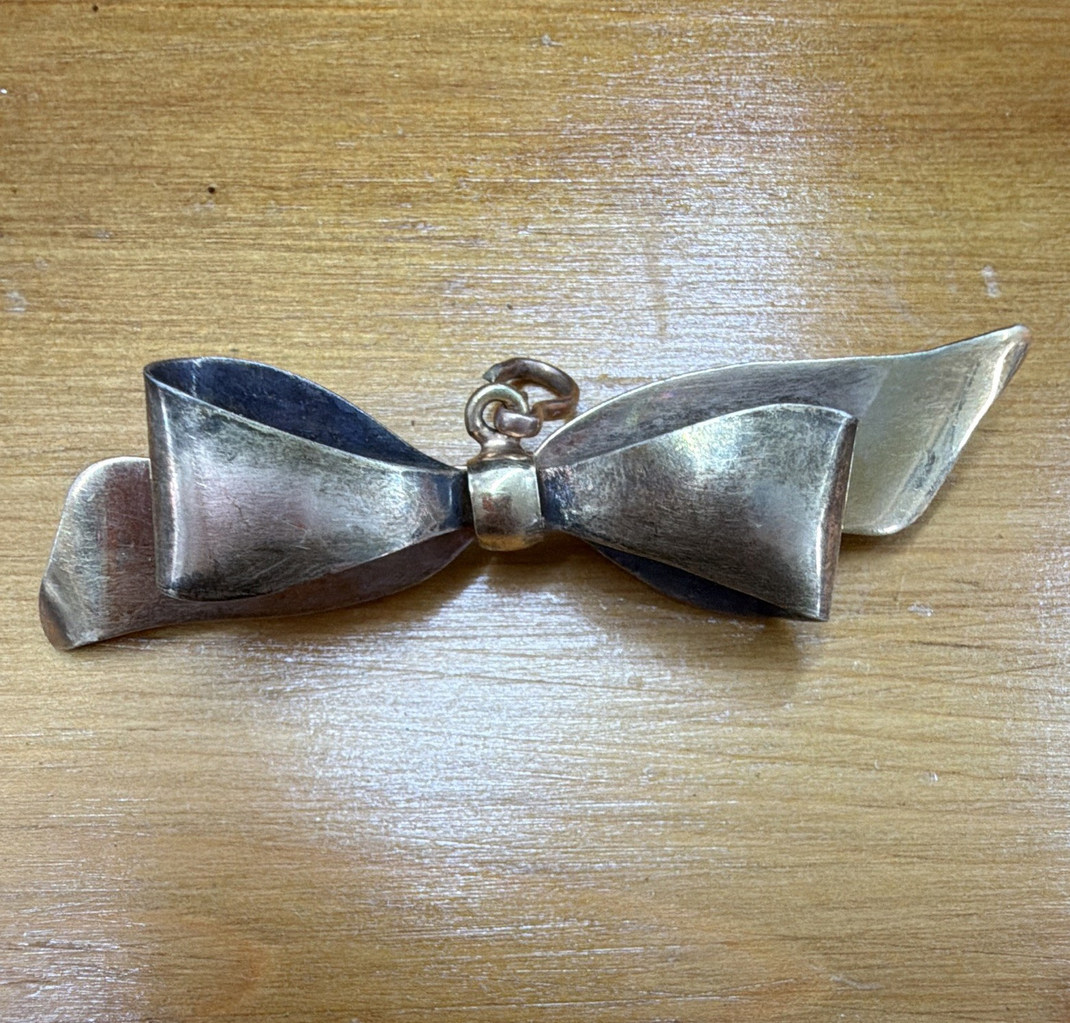 Goldette Bow Brooch Pin Signed Gold Plated 1/20 12K GF No Stone