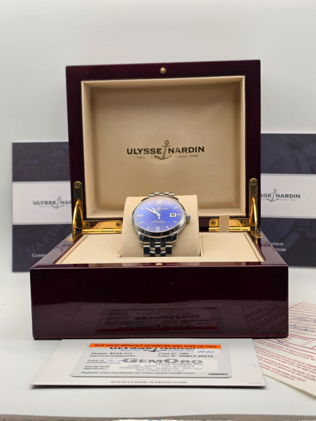 Ulyess Nardin 8153-111 Rare with factory Bracelet