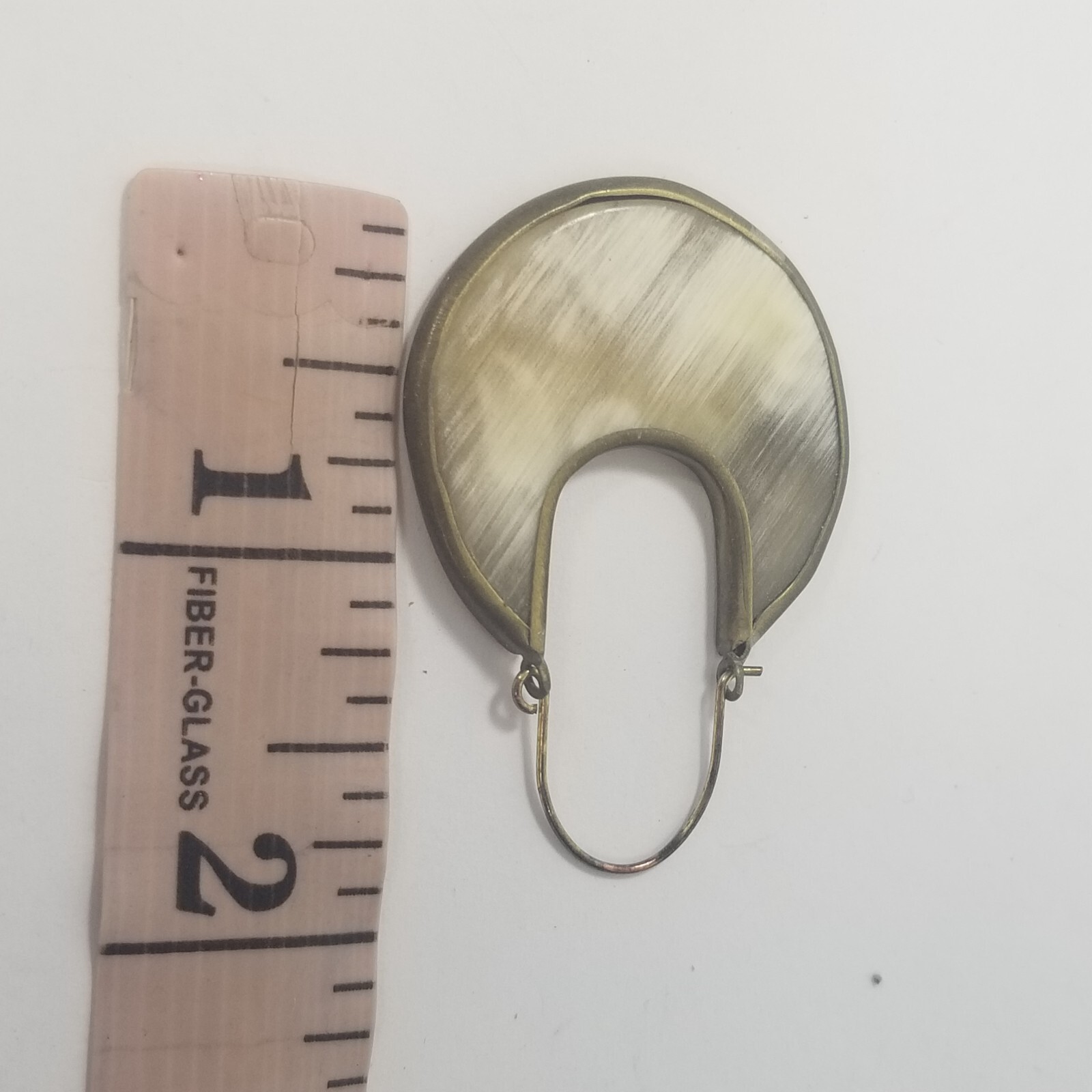 Vintage Boho Gold Tone See Through White Clear Hoop Dangle Earrings