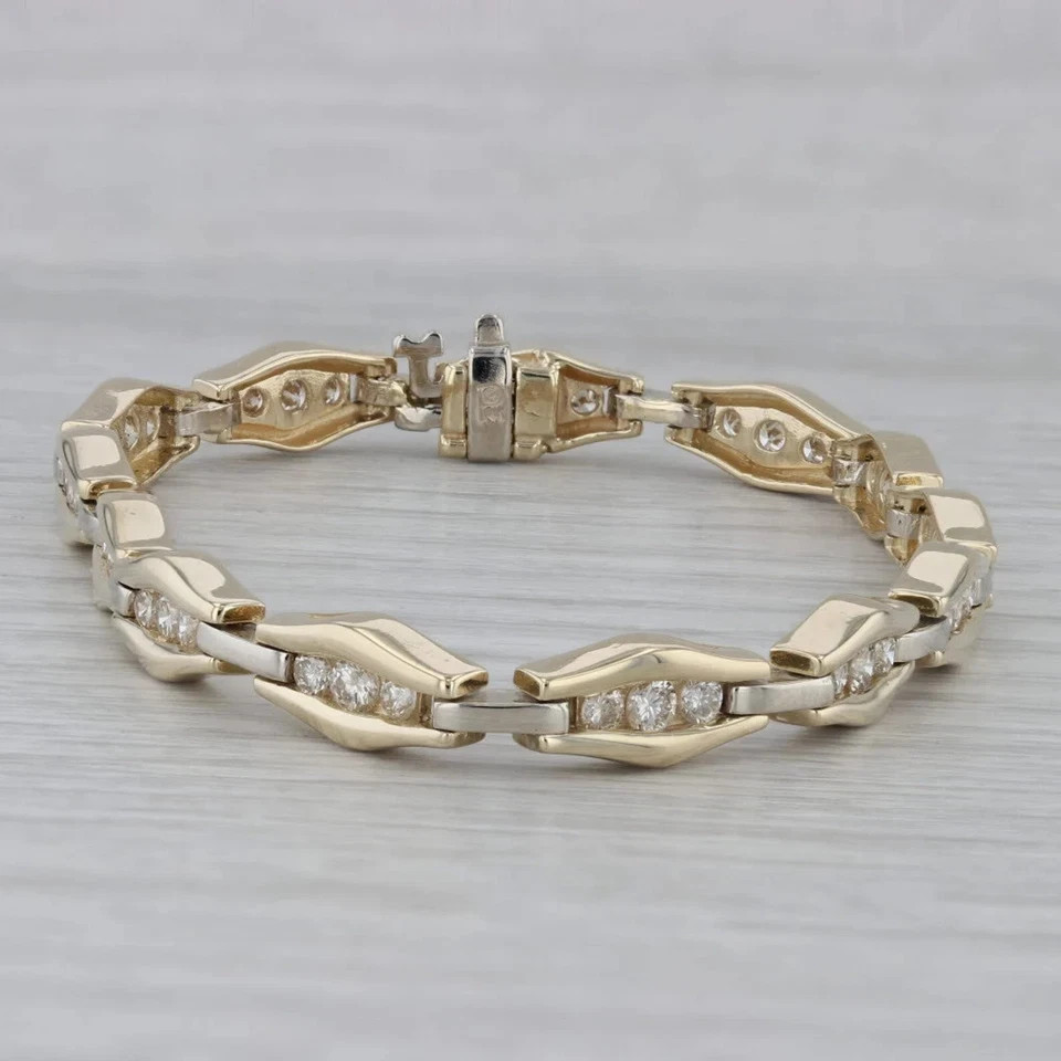 5 Ct Round Cut White Moissanited Women’s Tennis Bracelet 14k Yellow Gold Plated