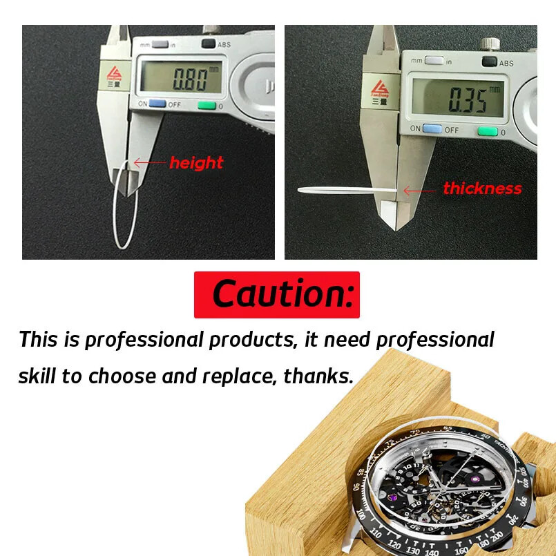 16 to 40mm White Height 0.8mm 0.35mm Front Watch Crystal Waterproof Gasket Ring