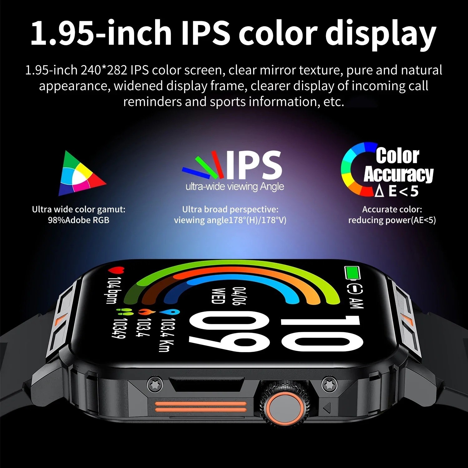 Smartwatch Military Men Smart Watch Health Monitor Wireless Call Fitness IP68 US