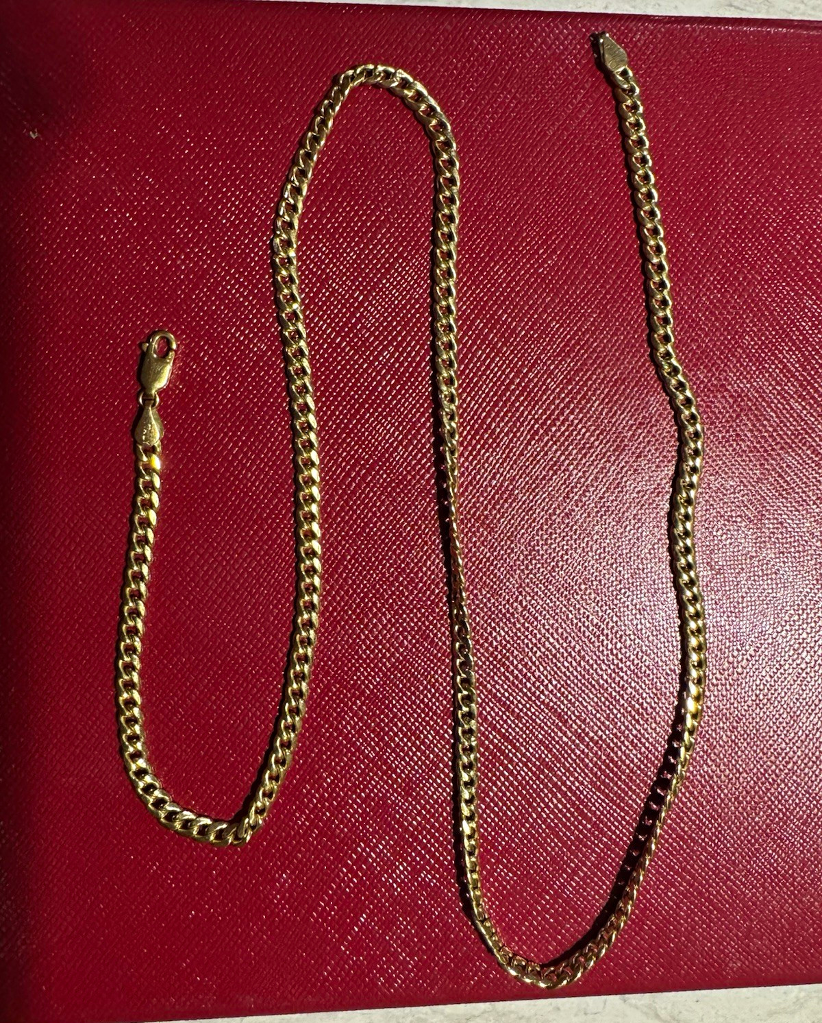 10k Yellow Gold Curb Link Chain Necklace Lobster Clasp 20 inches