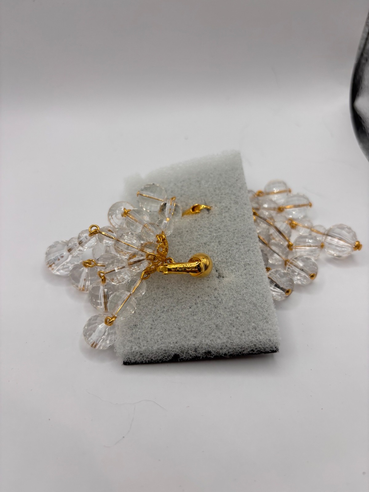 Avon Clear beaded Clip-on Dangle Earrings