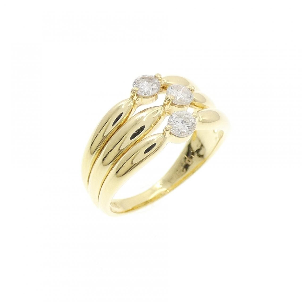 Authentic 18K Yellow Gold Diamond Pinky Ring 0.22CT #230-000-431-3372