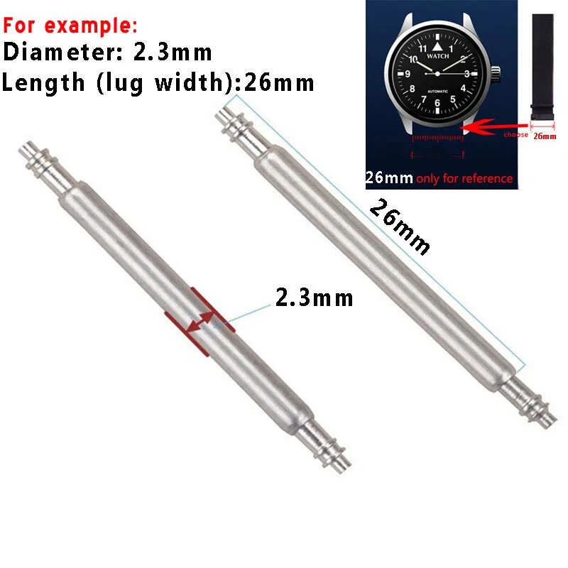 2mm 2.3mm Steel Spring Pins for Garmin Fenix Watch Strap Connecting Bars 22 26mm
