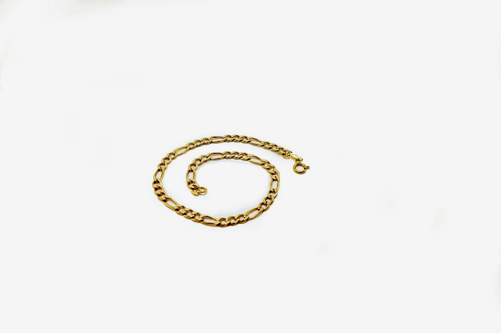 Solid Figaro chain Anklet bracelet Genuine 14K Gold Filled