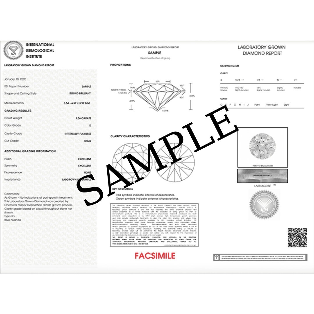 IGI Certified Lab Grown CVD Diamond ROUND Cut 2.50 Ct D Color VS1 Clarity Stone