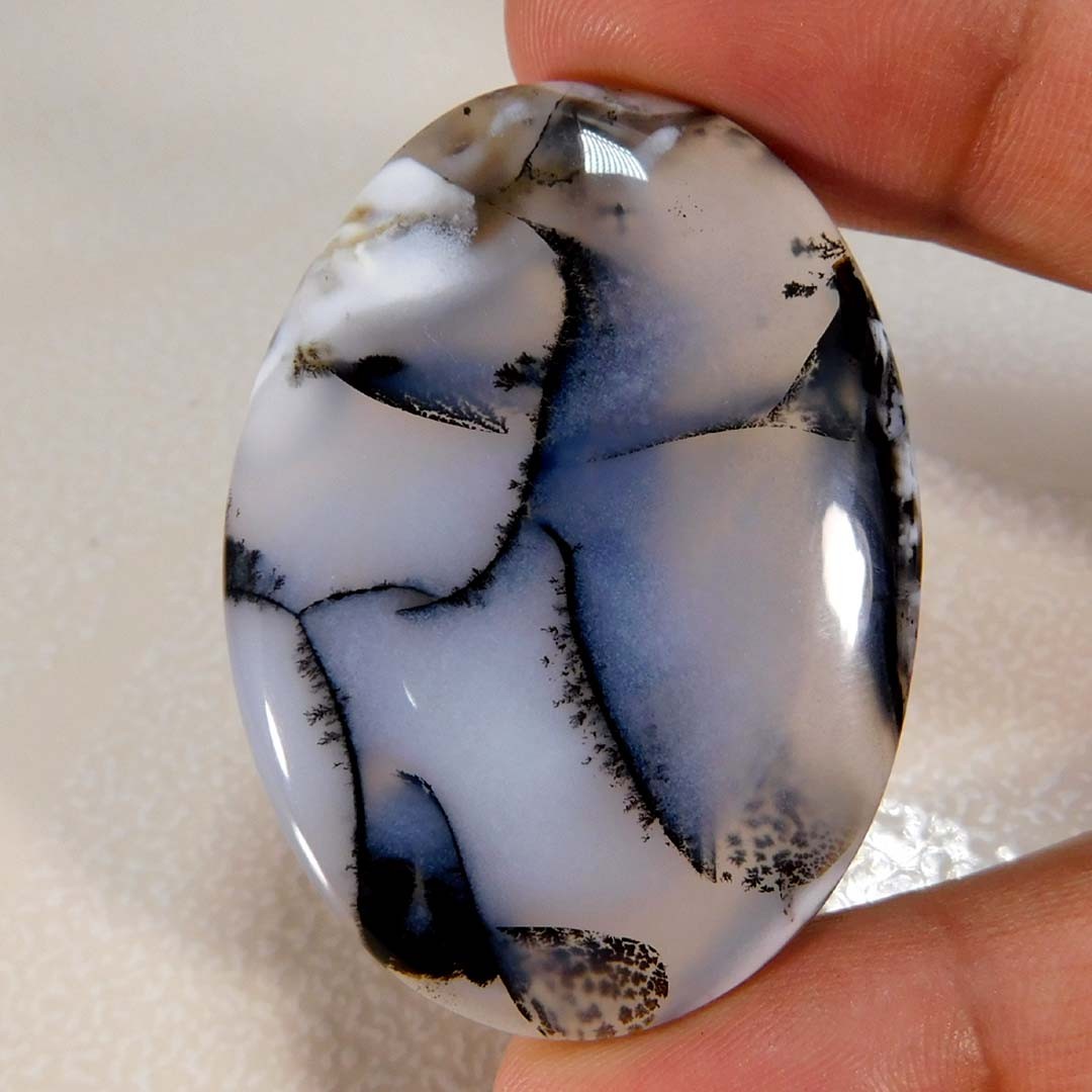 90.55Cts. Natural Gorgeous Dendritic opal Oval Cabochon Reiki Healing Gemstone