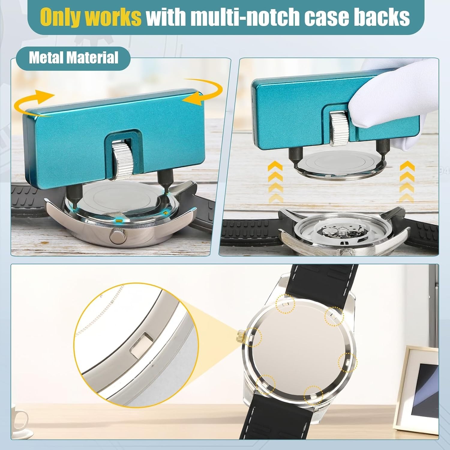 Compact Watch Maintenance Kit – Stainless Steel Pry Tool & Case Opener Included
