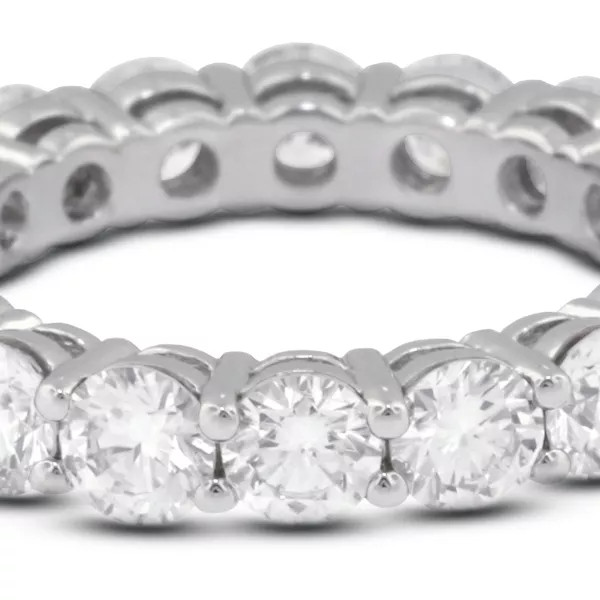 Eternity Wedding Ring Classic Solid 14K Gold 3.25 CT Round Natural Diamond H SI2