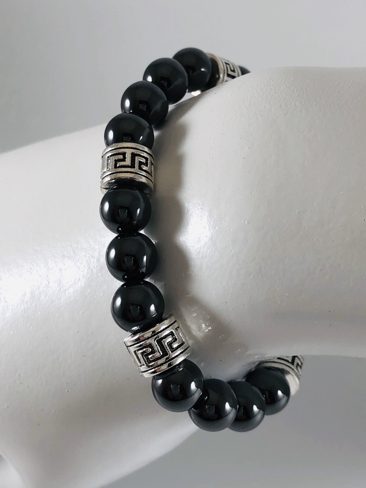 MEN & WOMEN’S UNISEX MAGNETIC HEMATITE THERAPY & GREEK SPACERS BRACELET ALL SIZE