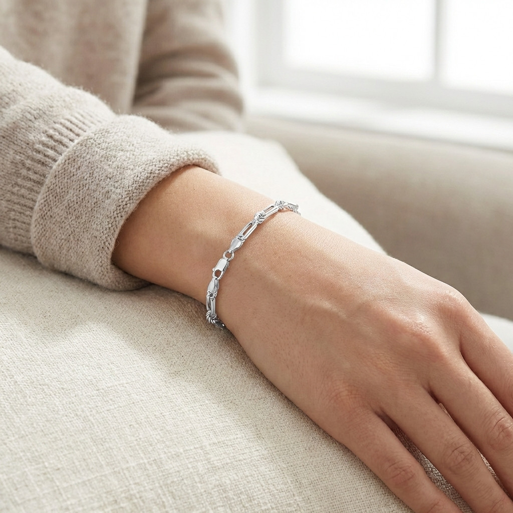Solid 925 Sterling Silver 4.5mm6.5mm Figarope Chain Milano Italian Bracelet 7″8″