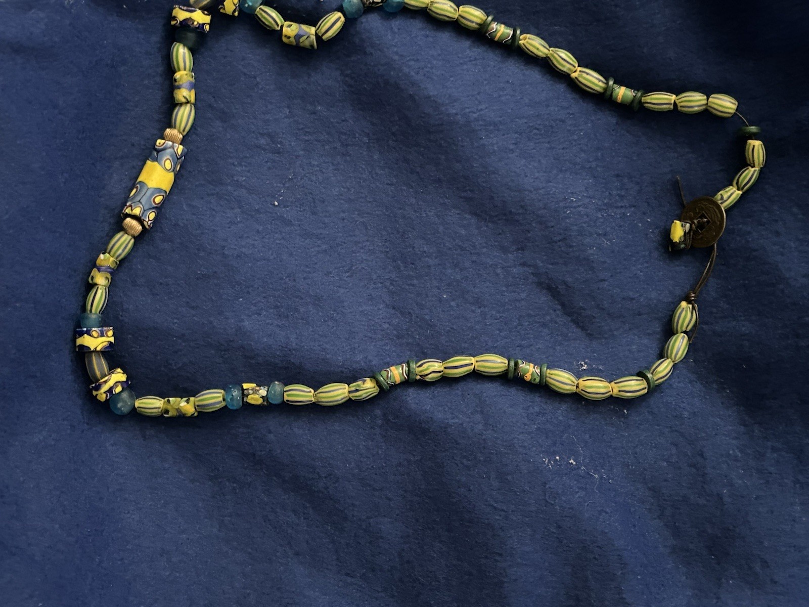 African Trade Bead Necklace In Varies Patterns Featuring “watermelon Chevron