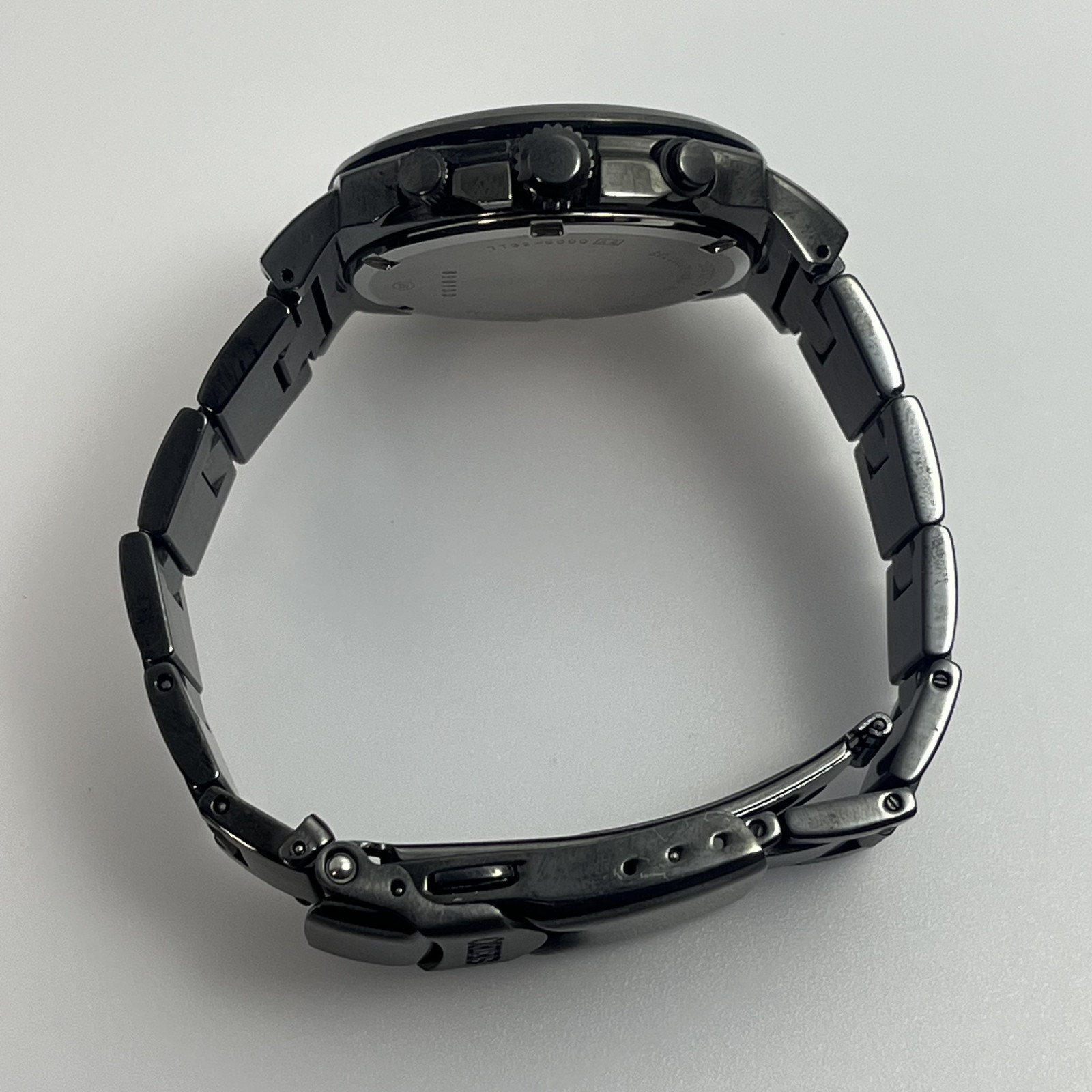 Seiko SUS Black Alarm Chronograph 7T32-9000 Quartz Japan Date Vintage Rare #743B