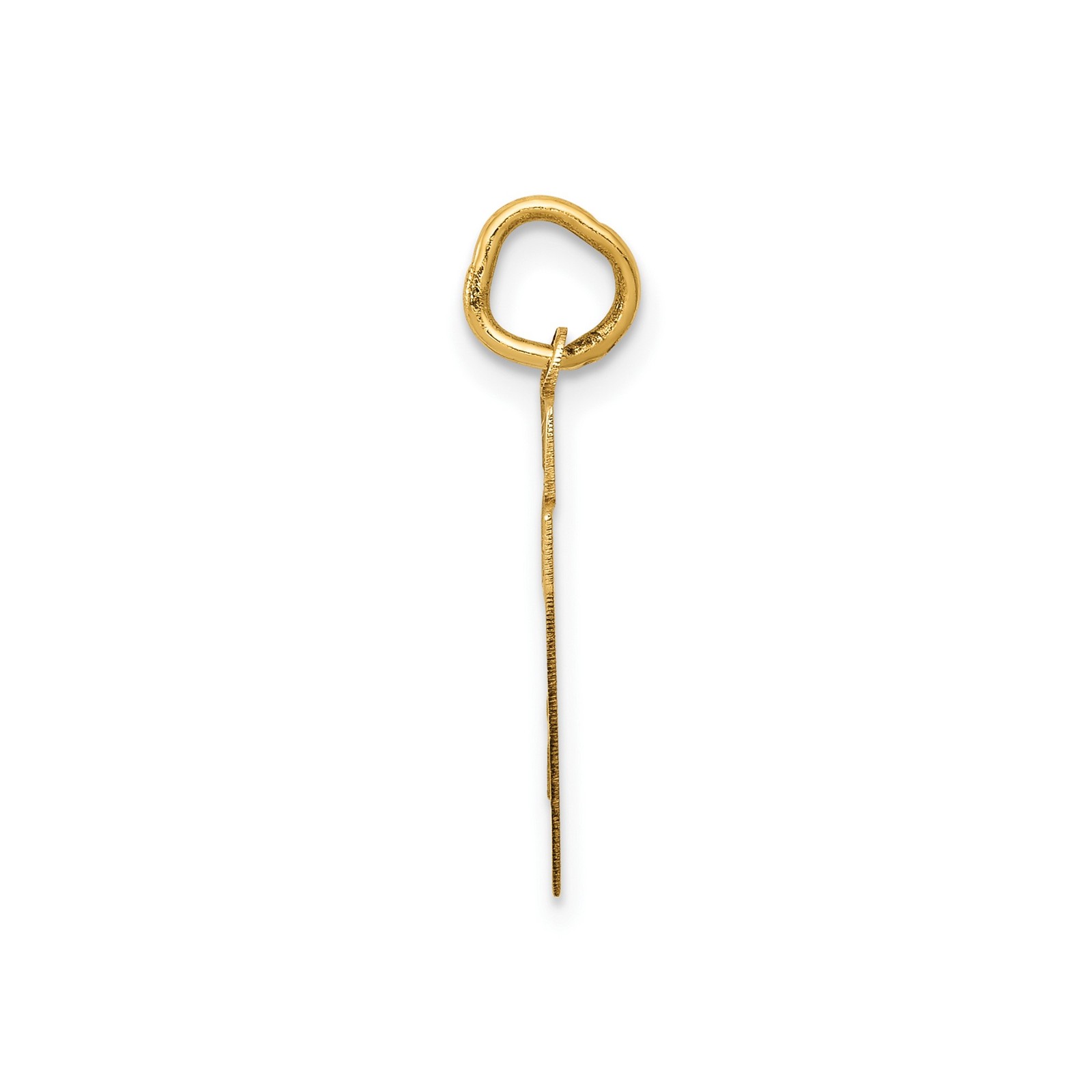 14k Yellow Gold Number 27 Pendant Charm Unisex Block Font Small 0.57g