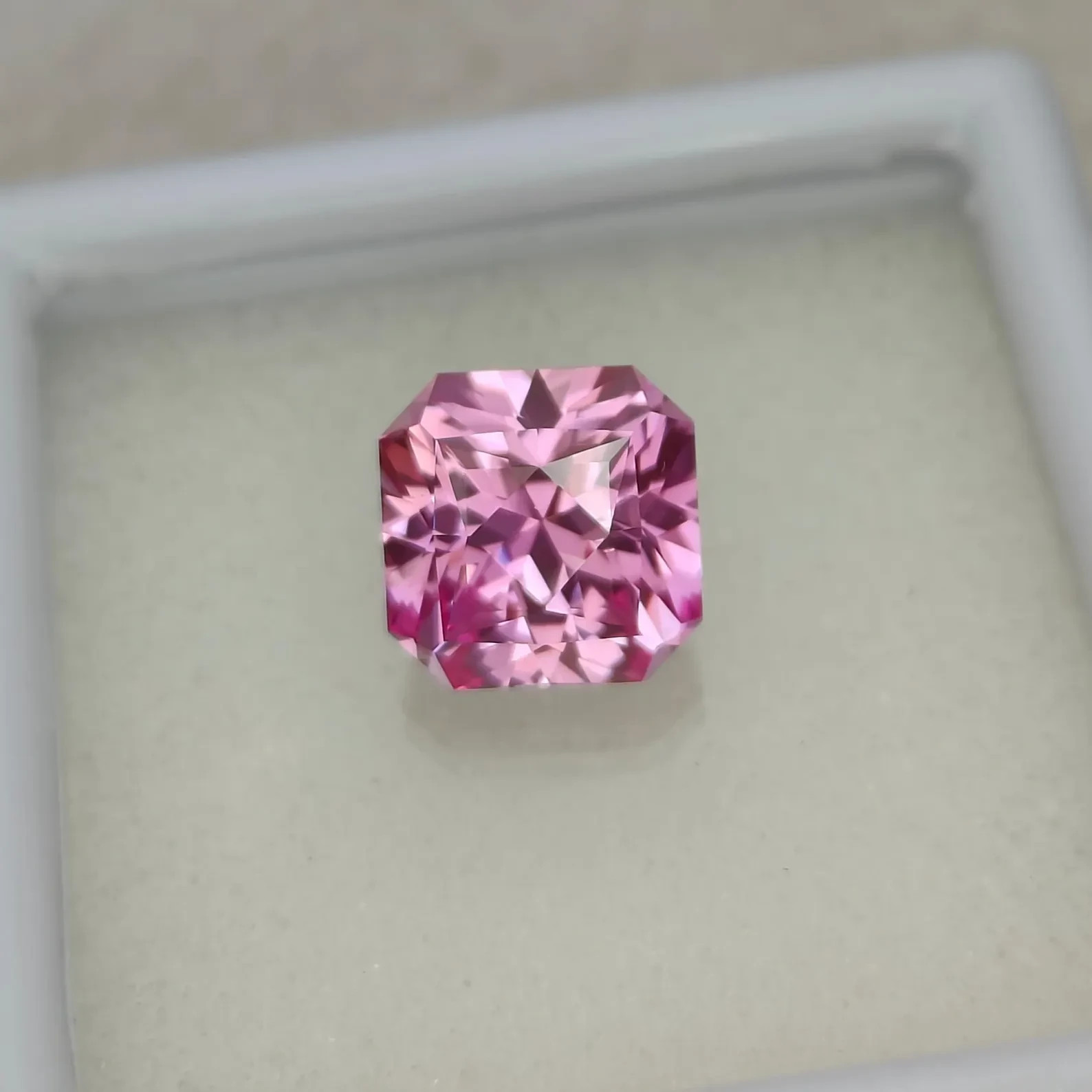 13.45 Ct Precision Cut, Pink Sapphire: 12 mm Asscher Cut Jewelry LOOSE Gemstone