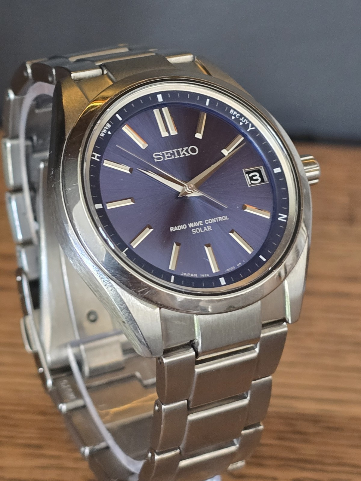 Seiko Brightz SAGZ081 JDM Solar Radio Titanium Blue Dial 39mm – US Seller