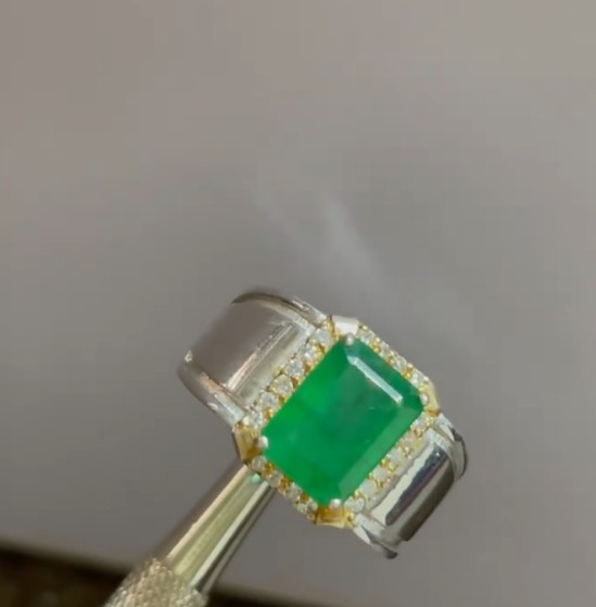 100% Natural Emerald Stone Sawati Emerald Ring Sterling Silver Ring 925 Purity