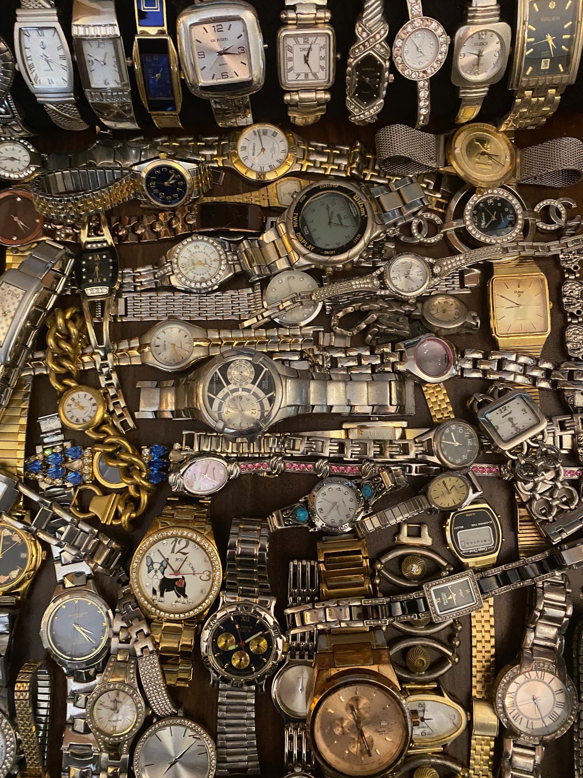 Huge Lot 85+ Vintage to Now Used Watches some Run Gold Silver Tone BRANDS+++