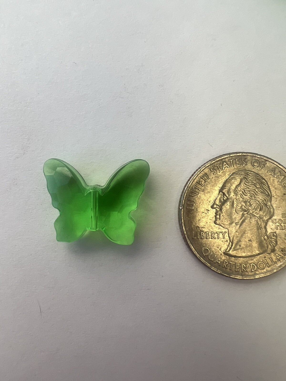 Plexi- Vintage German(1980s) 22MM Butterfly Beads Green(20 PCs $9.99)